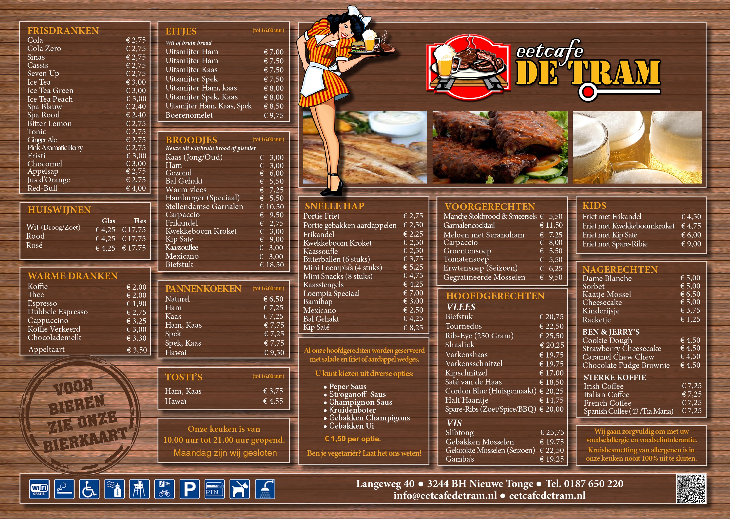 Menukaart Eetcafé De Tram 2025